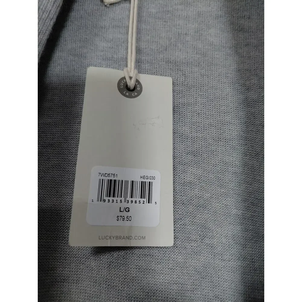 NWT LUCKY BRAND Cotton Modal Sleeveless Gray Solid Knit Midi Women Size L